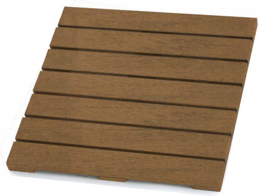 C-Wood Terrastegel composiet 50 x 50 cm bruin gevlamd FSC (24 mm) massief