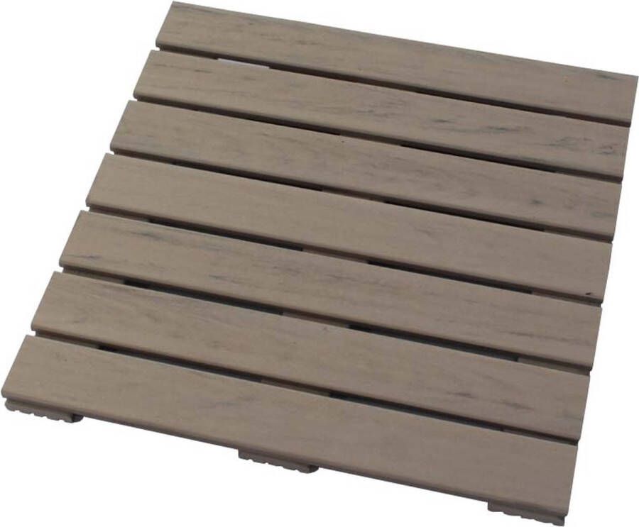 C-Wood Terrastegel composiet 50 x 50 cm steengrijs gevlamd FSC (24 mm) massief
