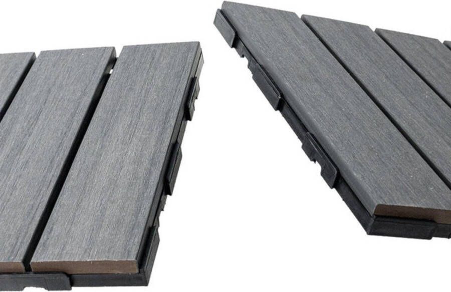 C-Wood Terrastegel composiet co-extrusie Walnut click 30 x 30 cm
