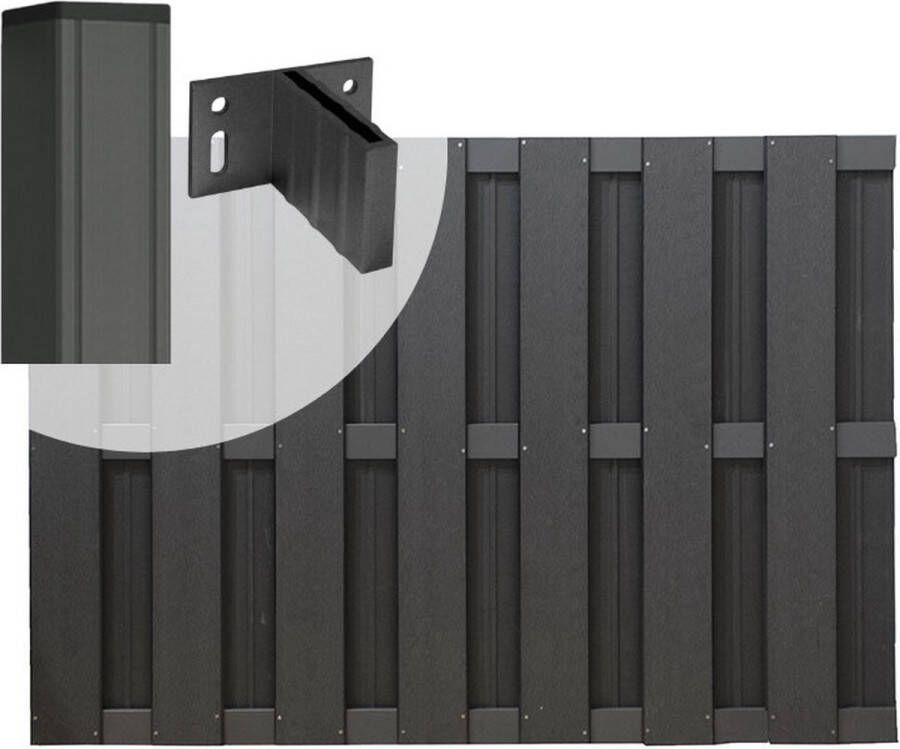 C-Wood Tuinhek set composiet Bari antraciet met antraciet aluminium frame (7 54 mtr)