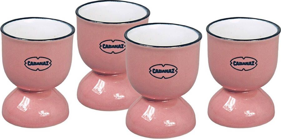 Cabanaz eierdop keramiek EGG CUP roze set 4
