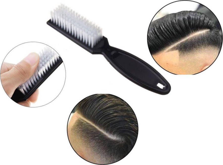 Cabantis Mini Haarborstel Barbier -Haar Accessoire Edges borstel Kapper- Pocket borstel Zwart met Witte Borstel