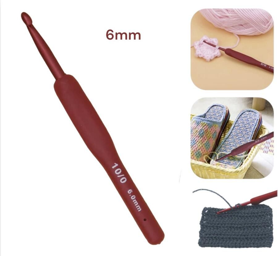 Cabantis Haaknaald – Breinaald – Creatief volwassenen Rood – 6 mm