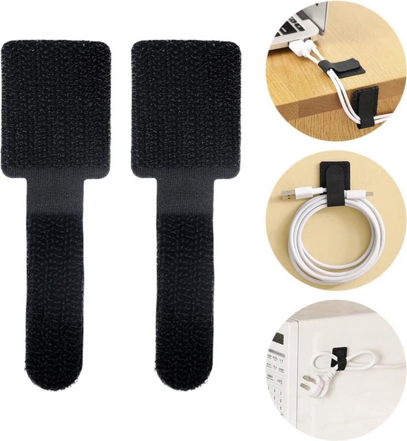 Cabantis Klittenband-Plakkers Kabel Organiser Kabelhouder – Kabelbinders 10 stuks