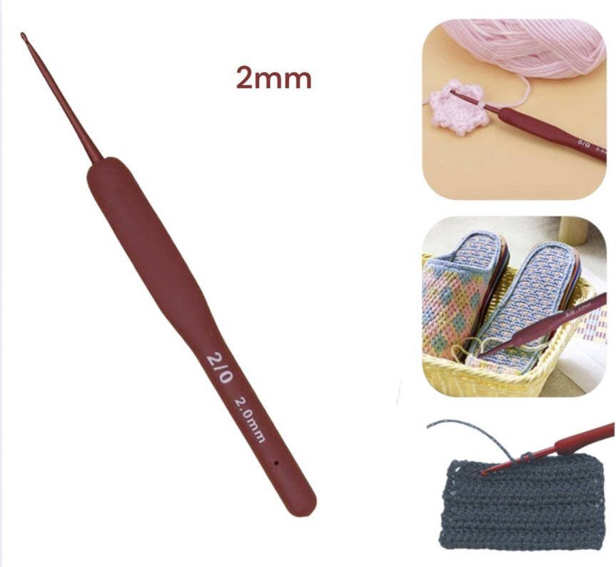 Cabantis Haaknaald – Breinaald – Creatief volwassenen Rood – 2 mm