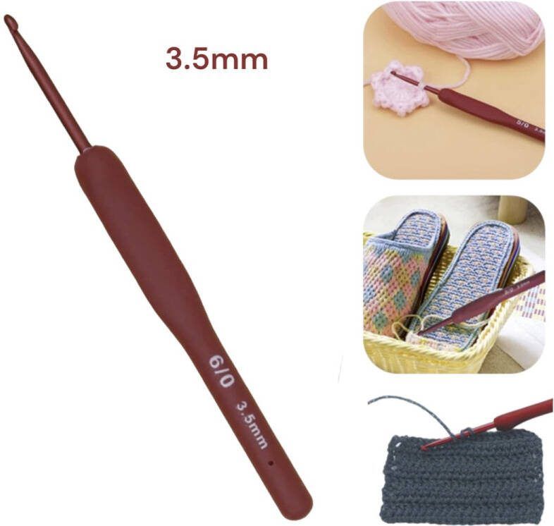 Cabantis Haaknaald – Breinaald – Creatief volwassenen Rood – 3.5 mm