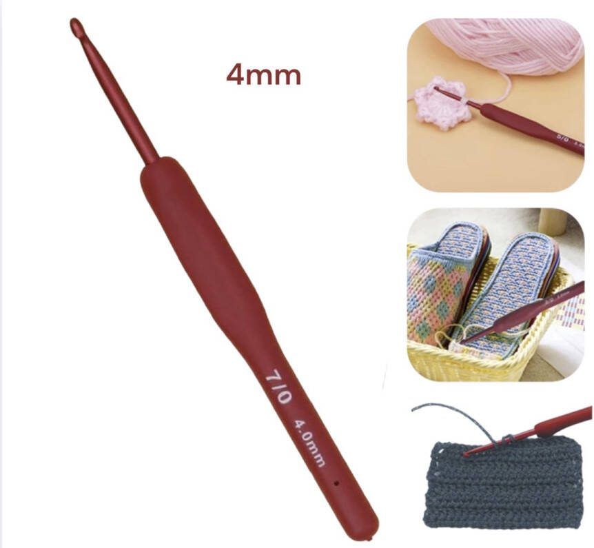 Cabantis Haaknaald – Breinaald – Creatief volwassenen Rood – 4 mm