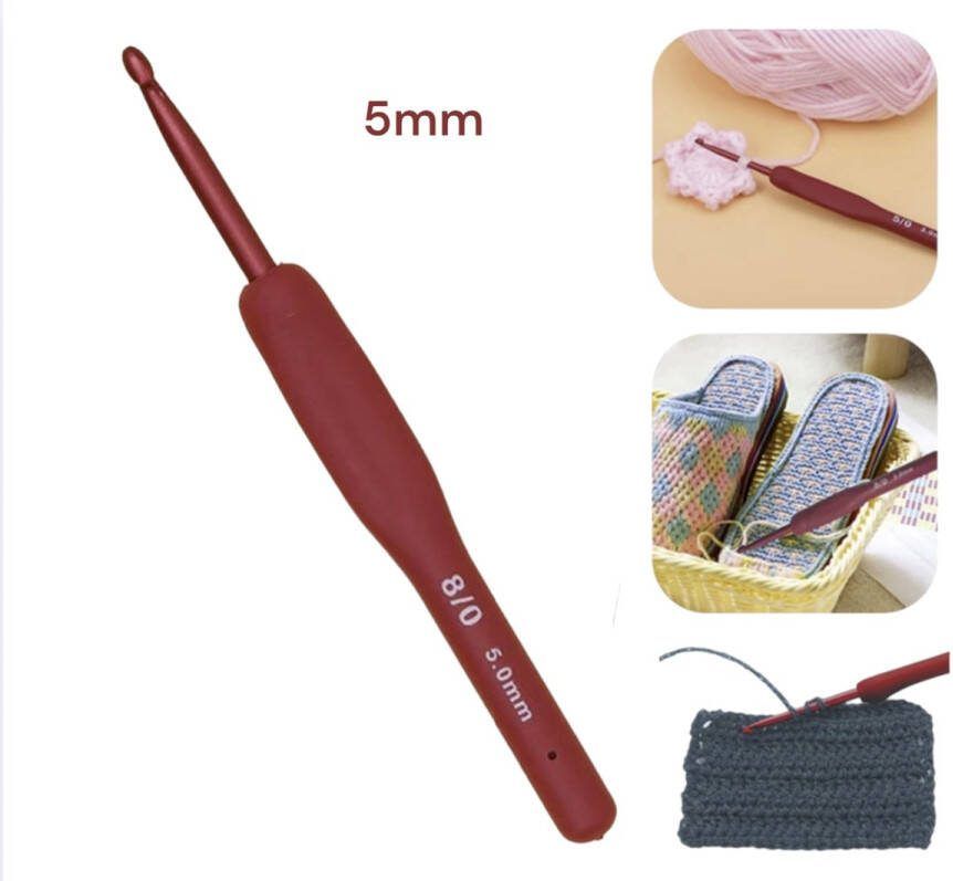 Cabantis Haaknaald – Breinaald – Creatief volwassenen Rood – 5 mm