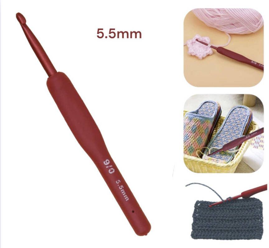 Cabantis Haaknaald – Breinaald – Creatief volwassenen Rood – 5.5 mm