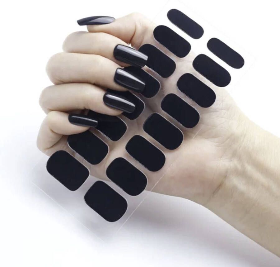 Cabantis Plaknagels Set Nagelstickers Manicure Zwart