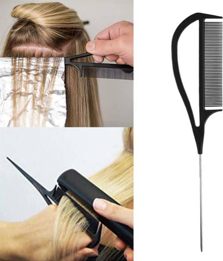 Cabantis Puntkam met handvat|Styling Tool|Kapper Kam|Haar Accessoire|Zwart