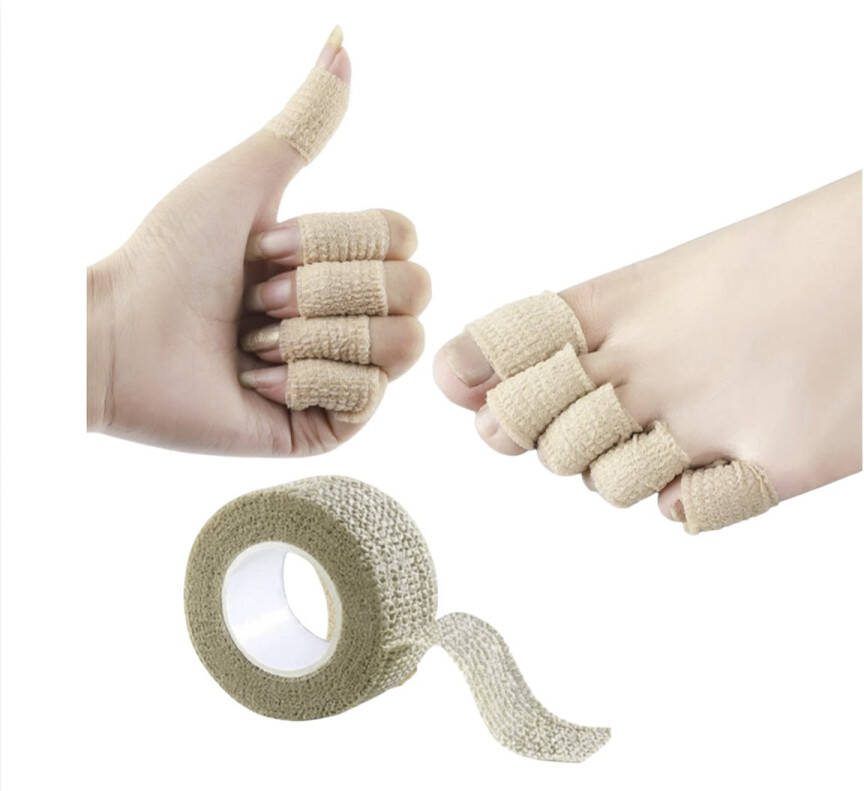 Cabantis Teenspreider Vingertape Hallux Valgus Waterdicht Sporttape 5m x 2 5 cm Beige