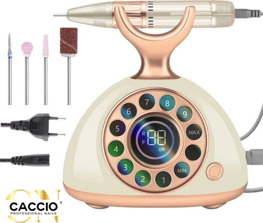 CACCIO NAILS 2024 Premium Electrische Nagelfrees 35000RPM Inclusief 4 Bitjes Manicure Pedicure Voeten en Handen Electrische nagelvijl Acrylnagels Gelnagels Nepnagels Professioneel Thuisgebruik