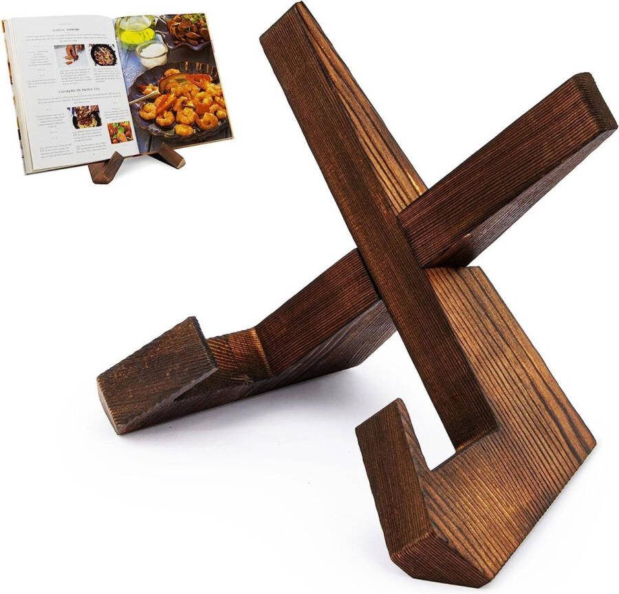 Cacious Houten Kookboekhouder Kookboekstandaard Displaystandaard Recepten Boeken Standaard Rustieke Houte Boekenhouder Keuken