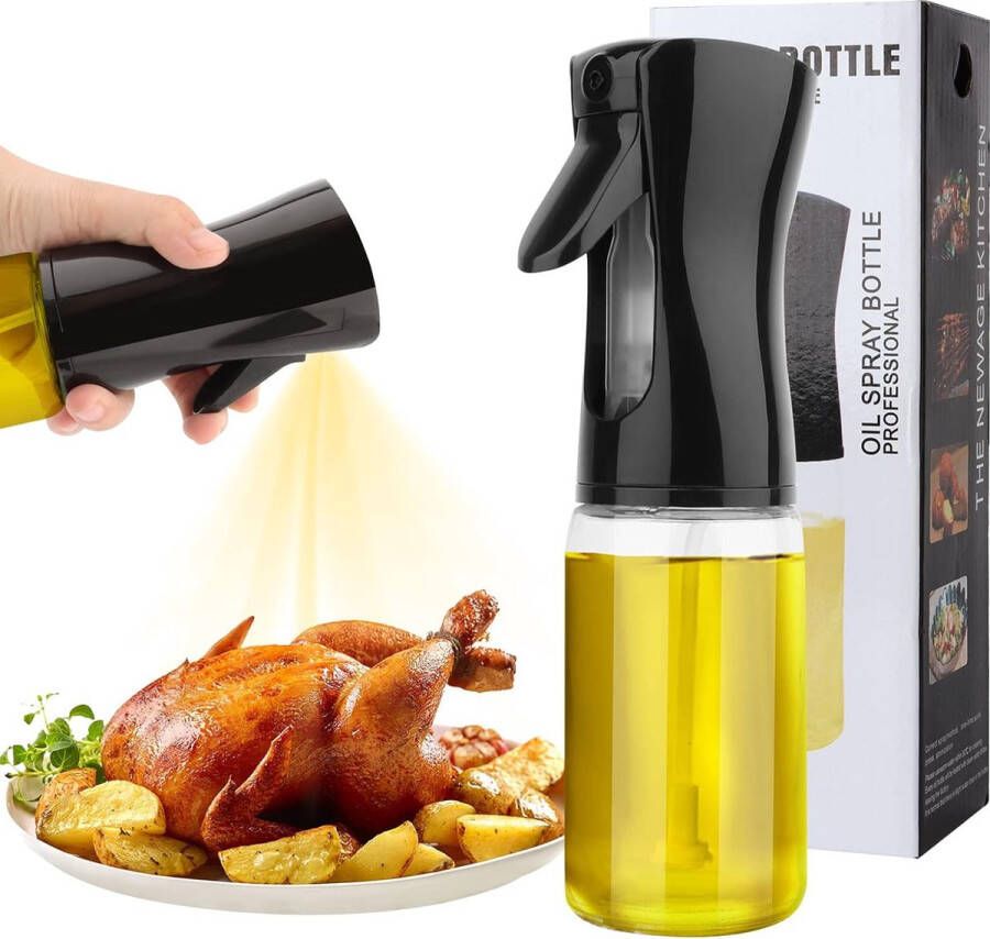 Cacious Oliesproeier Fles Olie Sprayer Fles Oliesprayer Multifunctionele Olijfolie Sproeier Olie Spuitfles Glas 220 ml Koken BBQ Grillen