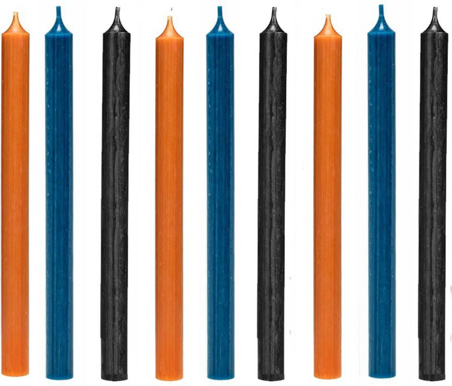 Cactula gekleurde Luxe Lange dinerkaarsen 28 cm Bold Interieur Orange Blue Black Kaarsen