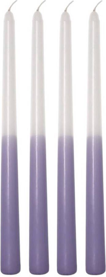 Cactula super lila dip dye lange dinerkaarsen 2 x 31 cm | set van 4