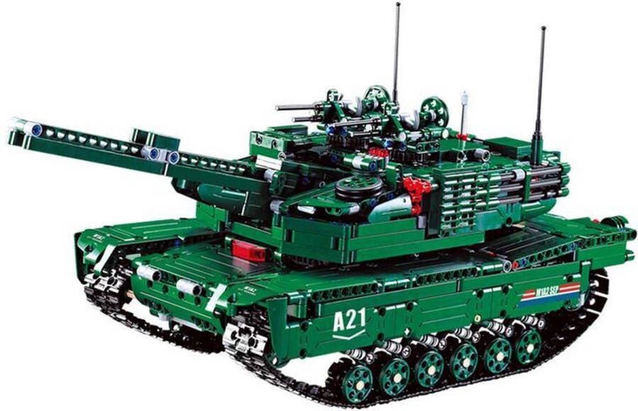 CADA Military Series: Abrams M-1A2 SEP tank (RC) C61001W Compatible met de bekende merken Bouwset constructieset Motoren accu afstandsbediening DIY 1498 onderdelen