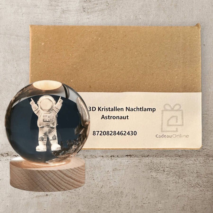 CadeauOnline 3D Kristallen Nachtlamp Astronaut