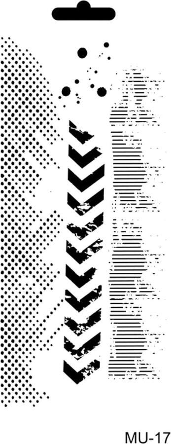 Cadence Mixed Media Stencil MU17 10x25 cm Geometrisch 1