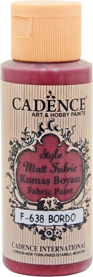 Cadence Style matt textiel verf Bordeaux 01 021 F638 0059 59ml