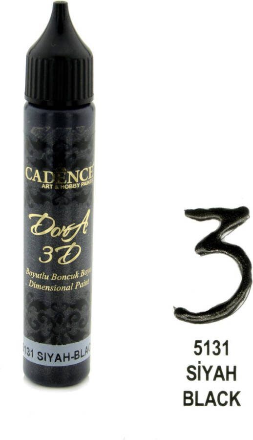 Cadence Dora 3D Metallic Dimensional Verf 25 ml Zwart