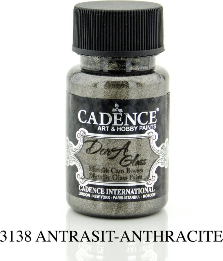 Cadence Dora Glas & Porselein verf Metallic Anthracite 01 013 3138 50 ml