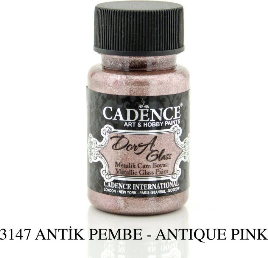 Cadence Dora Glas & Porselein verf Metallic Antiek roze 01 013 3147 0050 50 ml