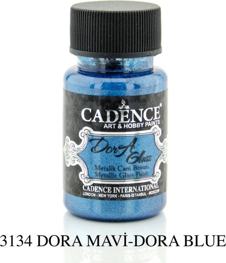 Cadence Dora Glas & Porselein verf Metallic Dora blauw 01 013 3134 50 ml