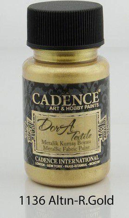 Cadence Dora metallic textiel verf R gold 01 012 1136 0050 50ml