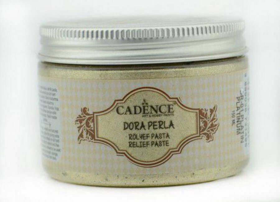 Cadence Acrylpasta Relief Paste Metallic Platinum Dora Perla 150 ml