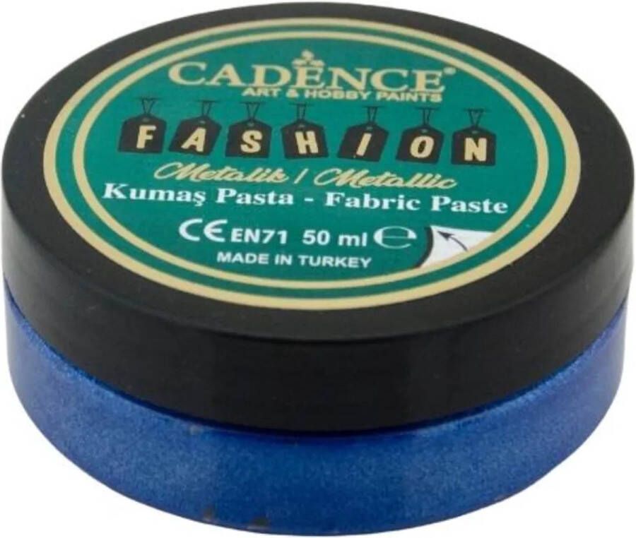 Cadence Fashion Textiel Metallic Relief Pasta 50 ml Sax Blauw