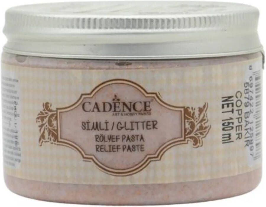 Cadence Glas Glitter Relief Pasta 150 ml Koper