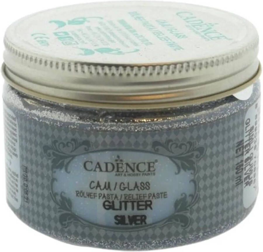 Cadence Glas Glitter Relief Pasta 150 ml Zilver