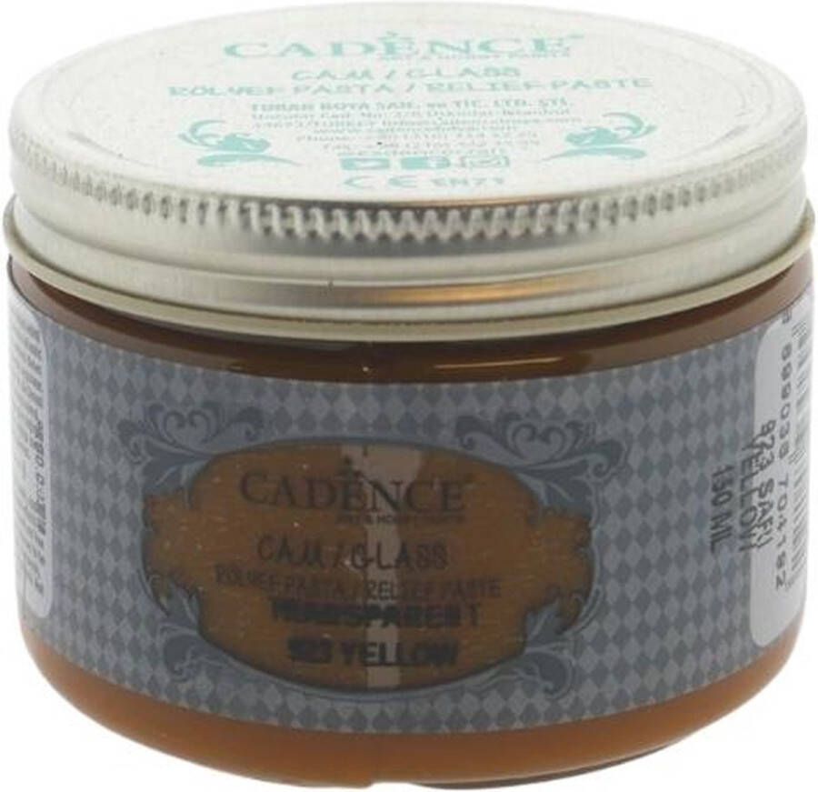 Cadence Glas Transparant Relief Pasta 150 ml Geel