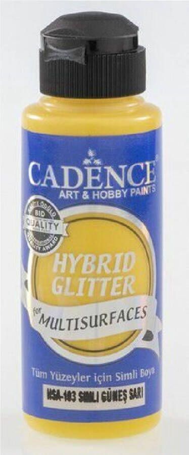 Cadence Acrylverf Multisurface Paint Sun Yellow Hybrid Glitter 120 ml