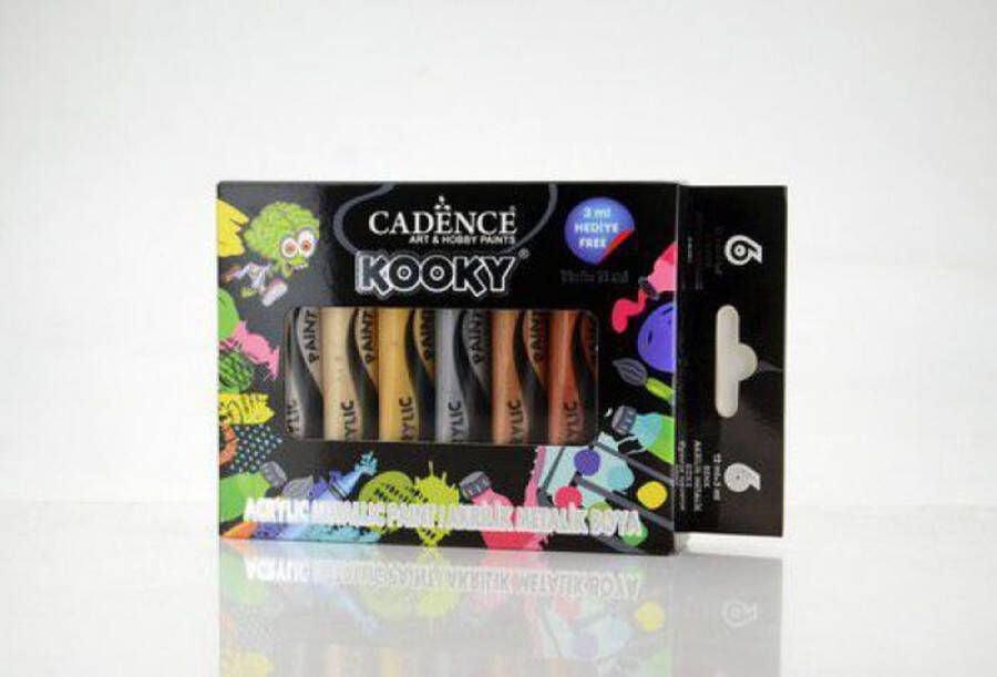 Cadence Kooky acryl metallverfset 15ml 6 st 11 005 0000 SET4 6x15ML