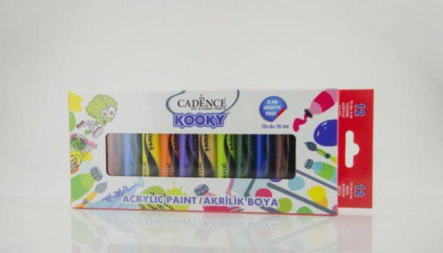 Cadence Kooky acrylverfset 15ml 12 st 11 005 0000 SET1 12x15ML