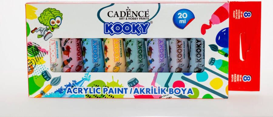 Cadence Kooky acrylverfset 20ml 8 st 11 005 0000 SET5 8x20ML