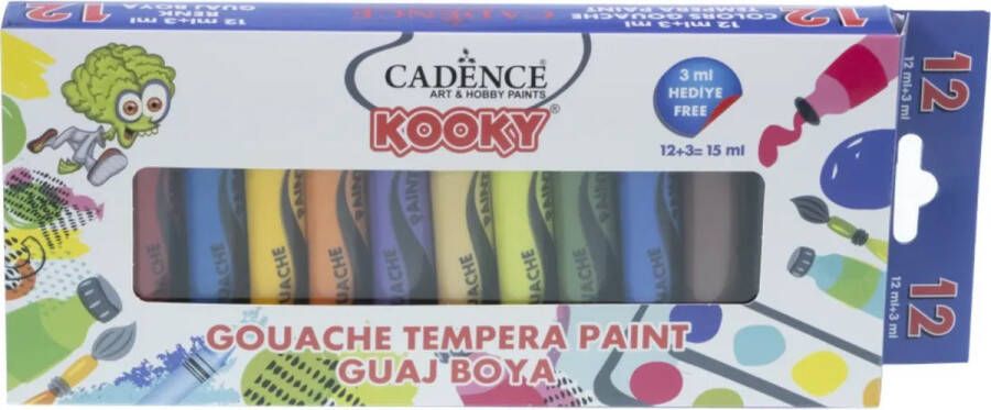 Cadence Kooky Gouache Tempera Verf Set 12x15ml