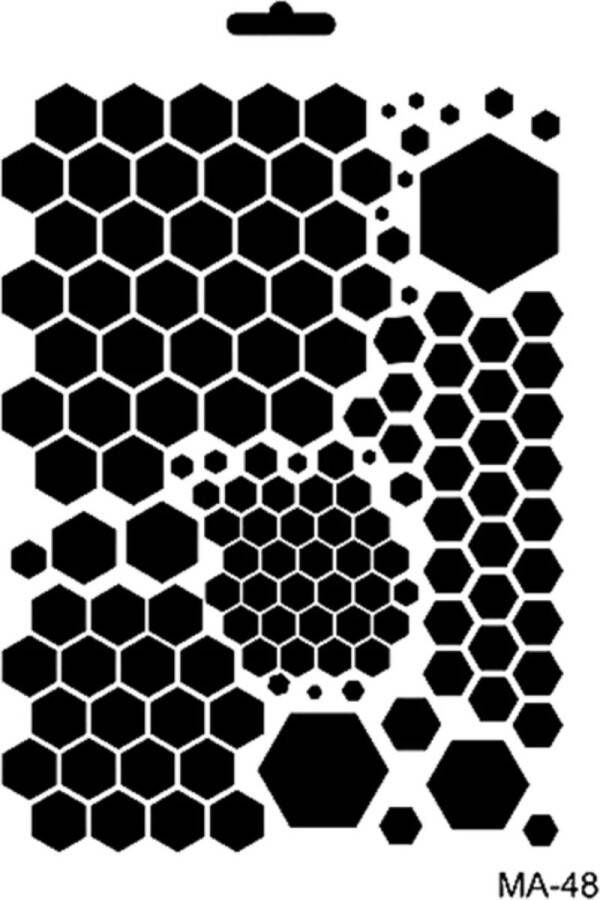 Cadence Mixed Media Stencil MA48 21x29 cm Hexagonaal