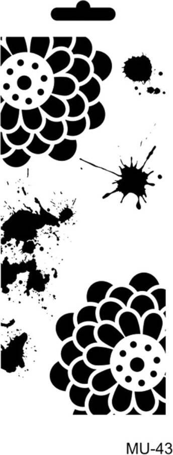 Cadence Mixed Media Stencil MU43 10x25 cm Bloemen