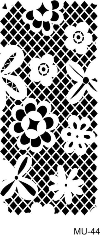 Cadence Mixed Media Stencil MU44 10x25 cm Bloemen Rooster