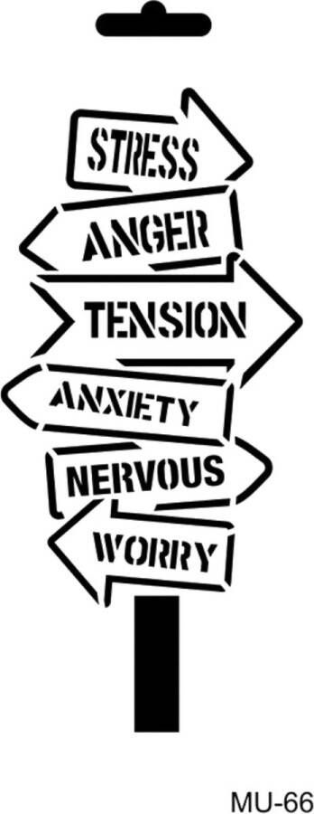 Cadence Mixed Media Stencil MU66 10x25 cm Stress Worry