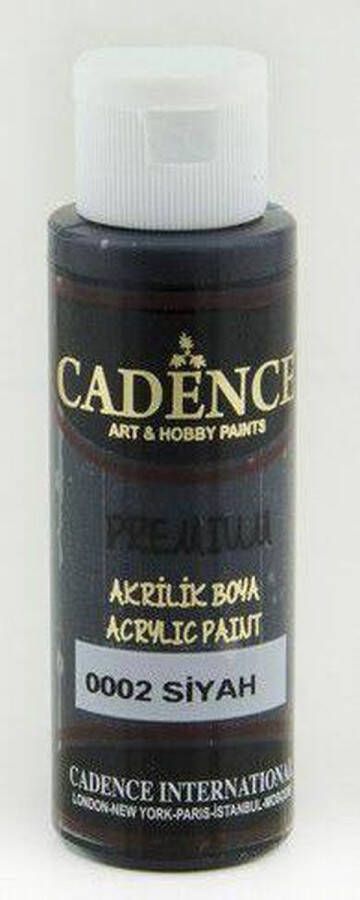 Cadence Premium acrylverf (semi mat) Zwart 01 003 0002 70 ml