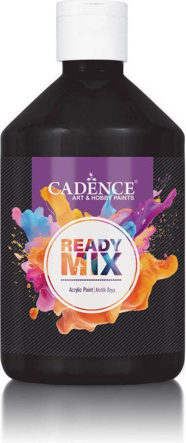 Cadence Ready Mix Acrylverf Mat 500 ml Zwart