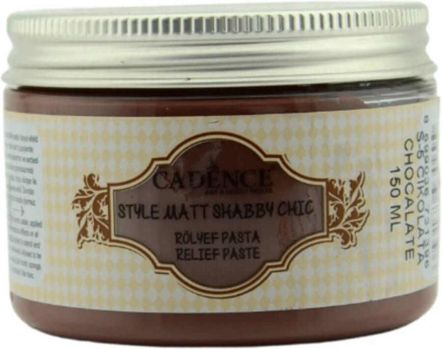 Cadence Style Mat Shabby Chic Relief Pasta 150 ml Chocoladebruin