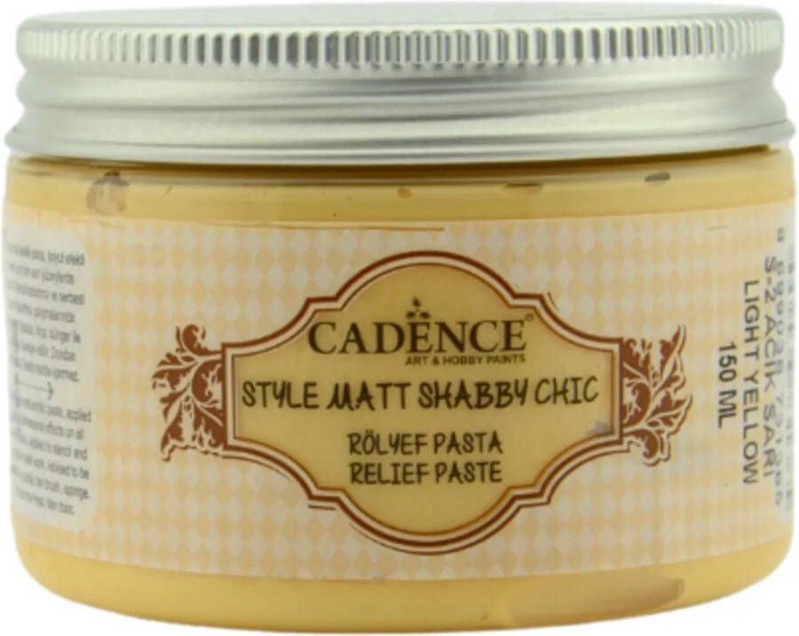 Cadence Style Mat Shabby Chic Relief Pasta 150 ml Lichtgeel