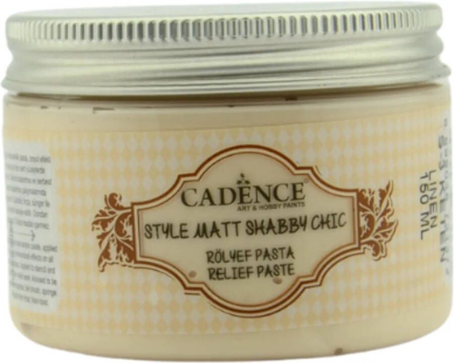 Cadence Style Mat Shabby Chic Relief Pasta 150 ml Linnen