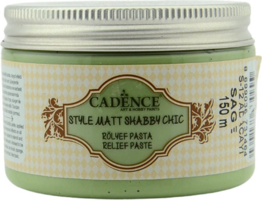 Cadence Style Mat Shabby Chic Relief Pasta 150 ml Sage